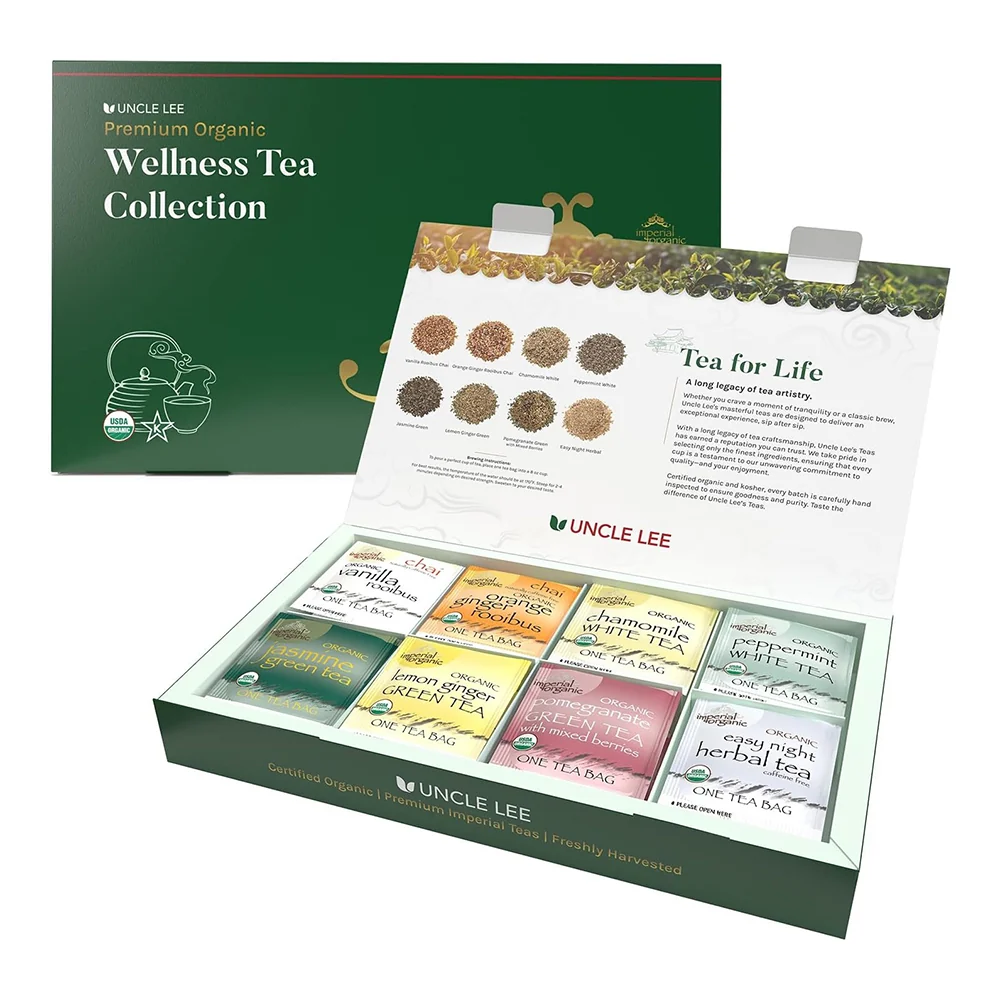 Advanced Uncle Lees Premium Organic Wellness Tea Collection 48 Bags Gift Set for Relaxation and Daily Well Being 1Ea Smooth