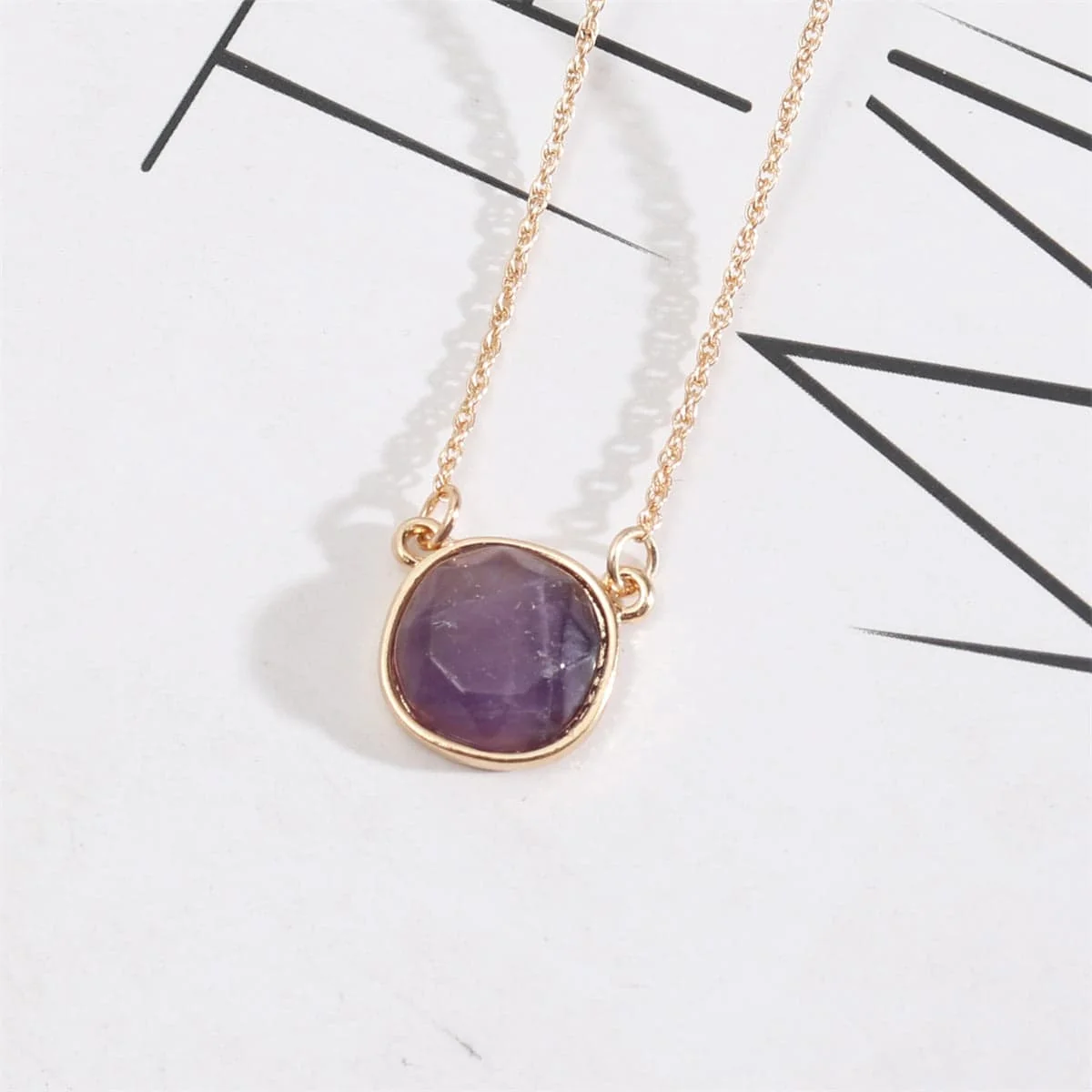 Artisan Purple Crystal Goldtone Pendant Necklace Convenient