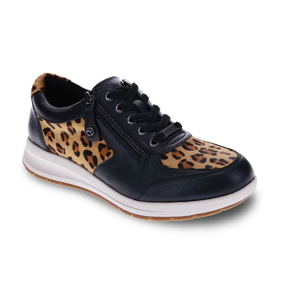 Crafted Boston Zip Casual Sneaker - Black Leopard Green