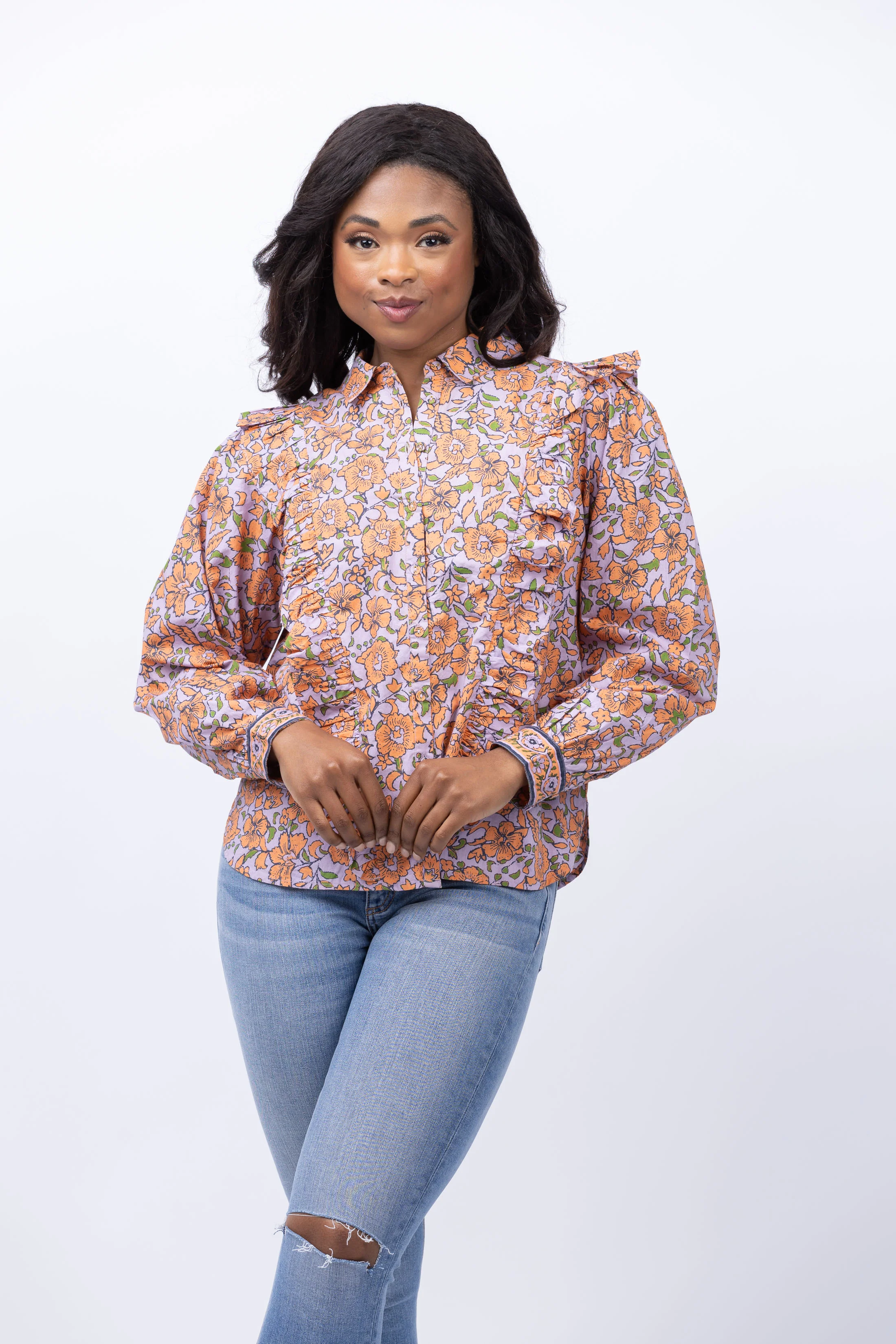 Certified Cleobella Laine Blouse in Asilah Print Safe