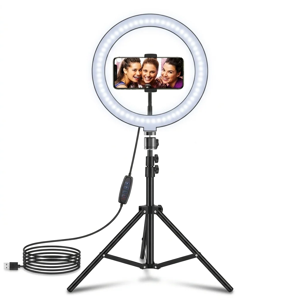 High-Grade 10 Inch Ring Light with Tripod High-Performance