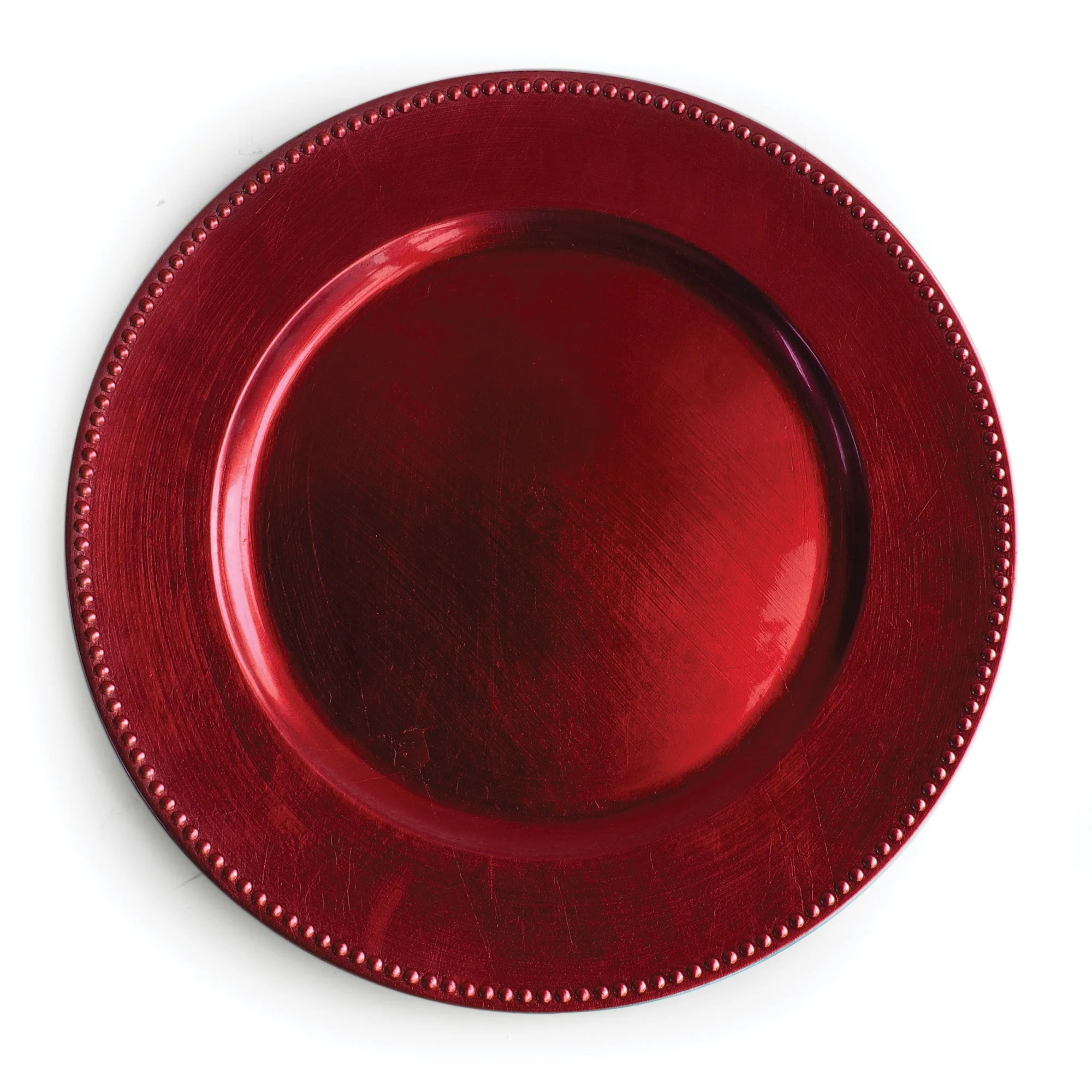 Enhanced Jay Companies Beaded Charger Plate-Red 13 D 12-Piece Set Excellent