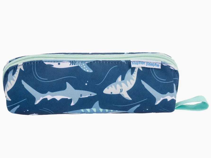 Official All Over Pencil Print Pencil Pouch Shark Solid