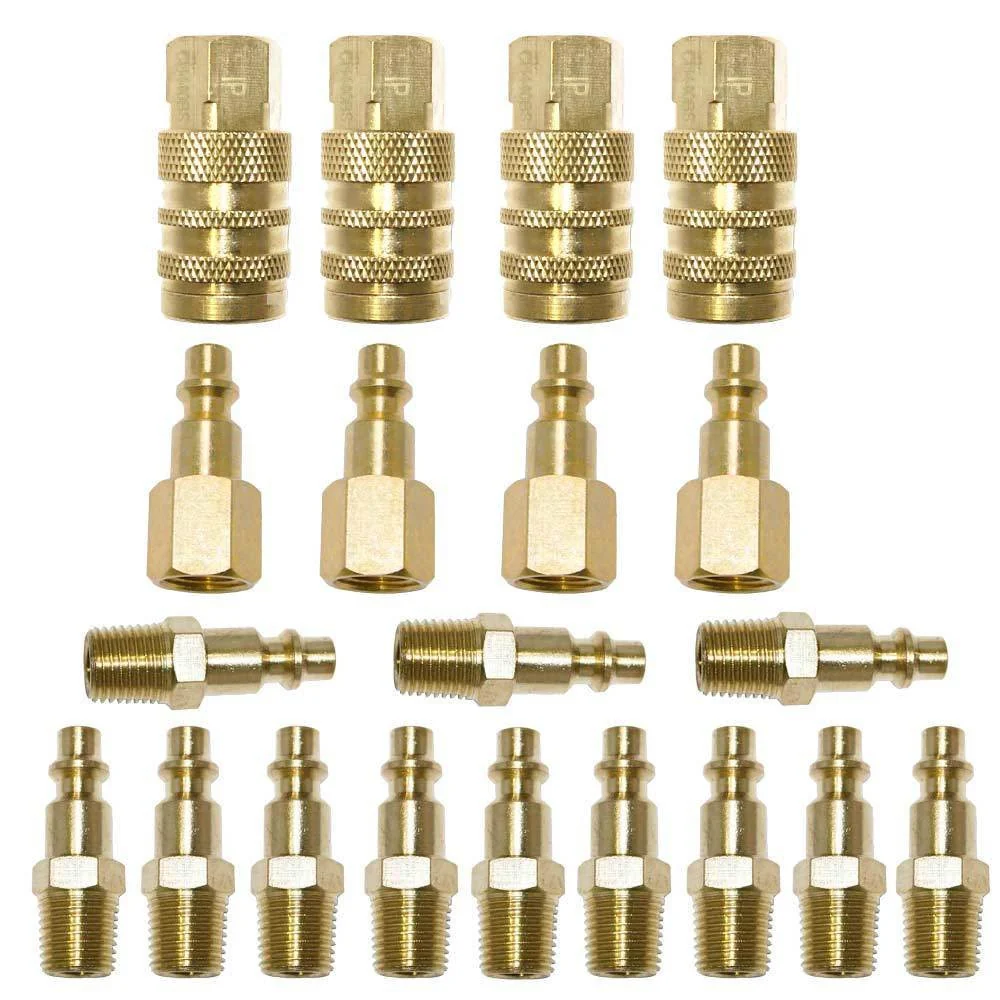 Carefully Designed 20 1 4 NPT Brass Snap Fitting Coupler Quick Air Disconnect Connect Set Connector Kit Proven