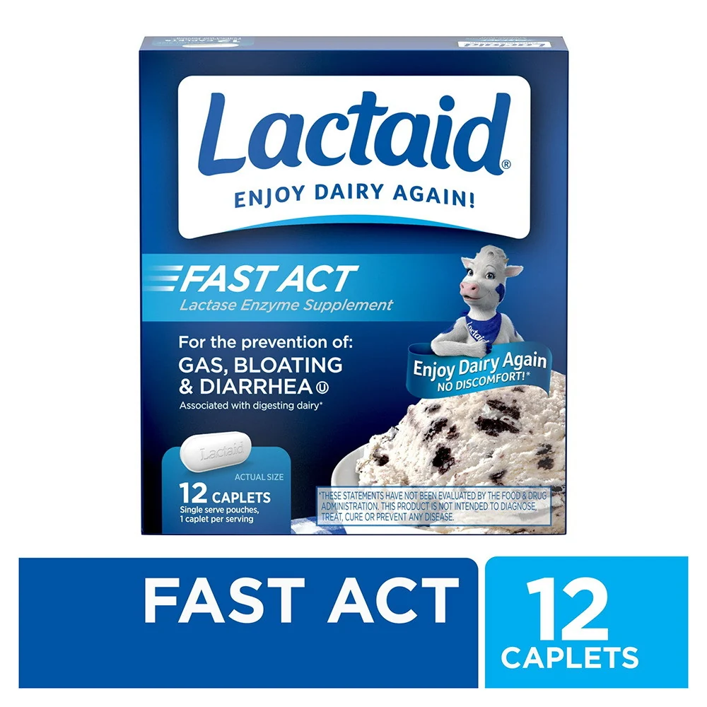 Stylish Lactaid Fast Act Caplets - 12 Each Professional