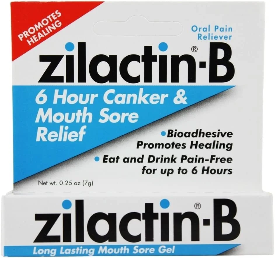 Consistent Zilactin-B Oral Pain Reliever Long Lasting Mouth Sore Gel 0.25 Oz Smooth