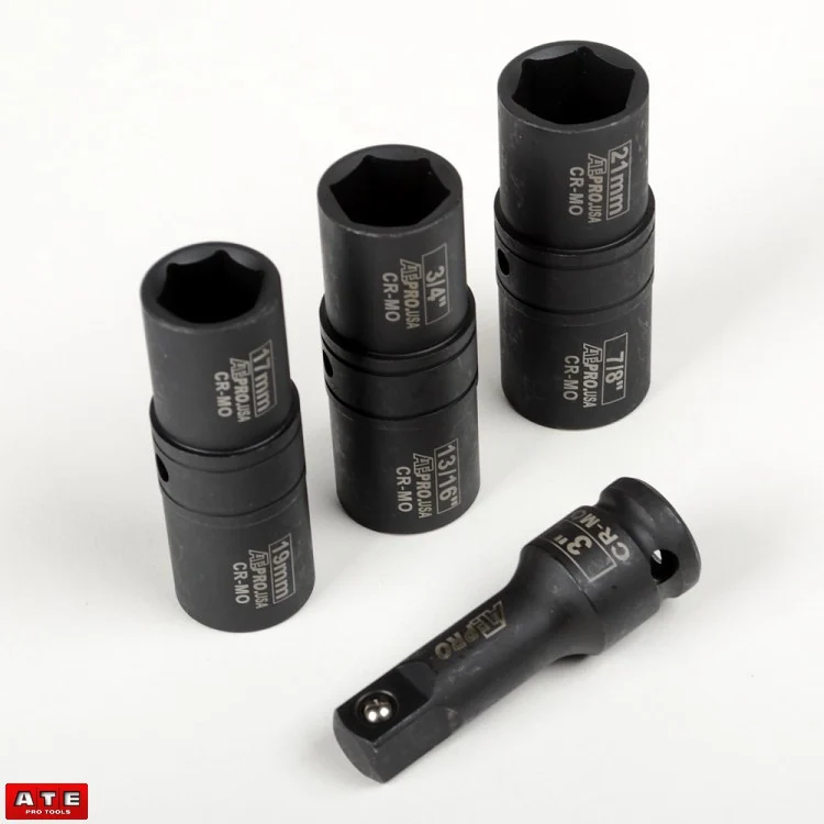 Efficient 4pc Impact Flip Socket Set for Removing Rims Lug Nuts Fashionable