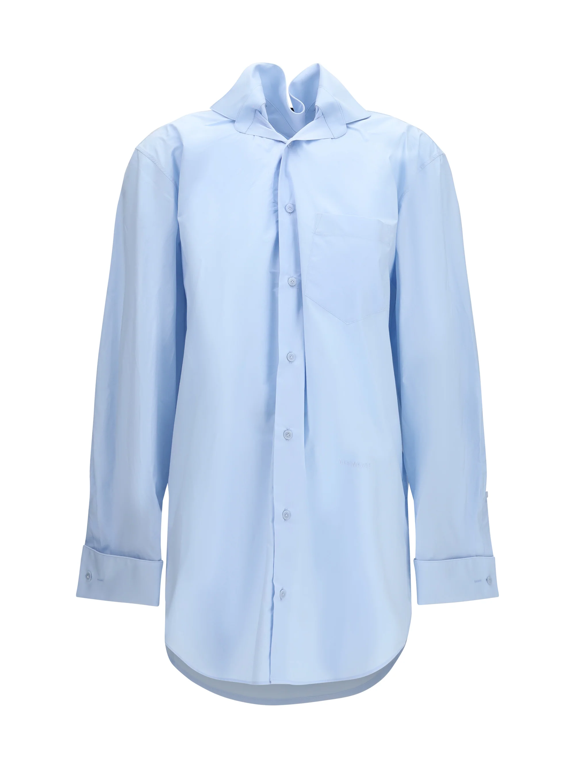 Smooth Shirt With Elasticated Collar Blue Easy-to-Use