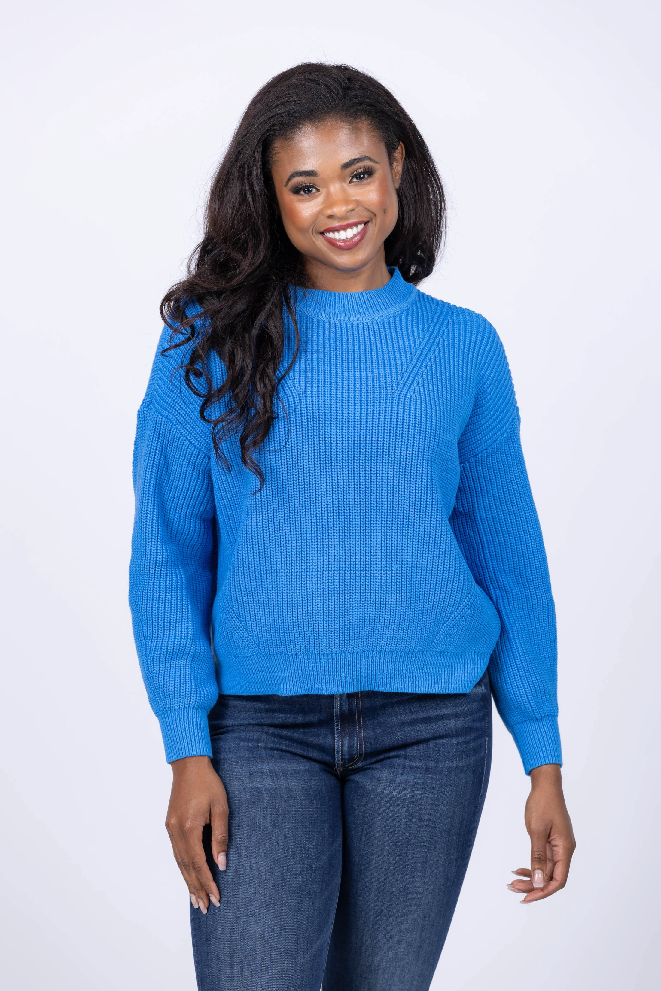 Casual Lilla P Oversized Sweater in Lapis Traditional