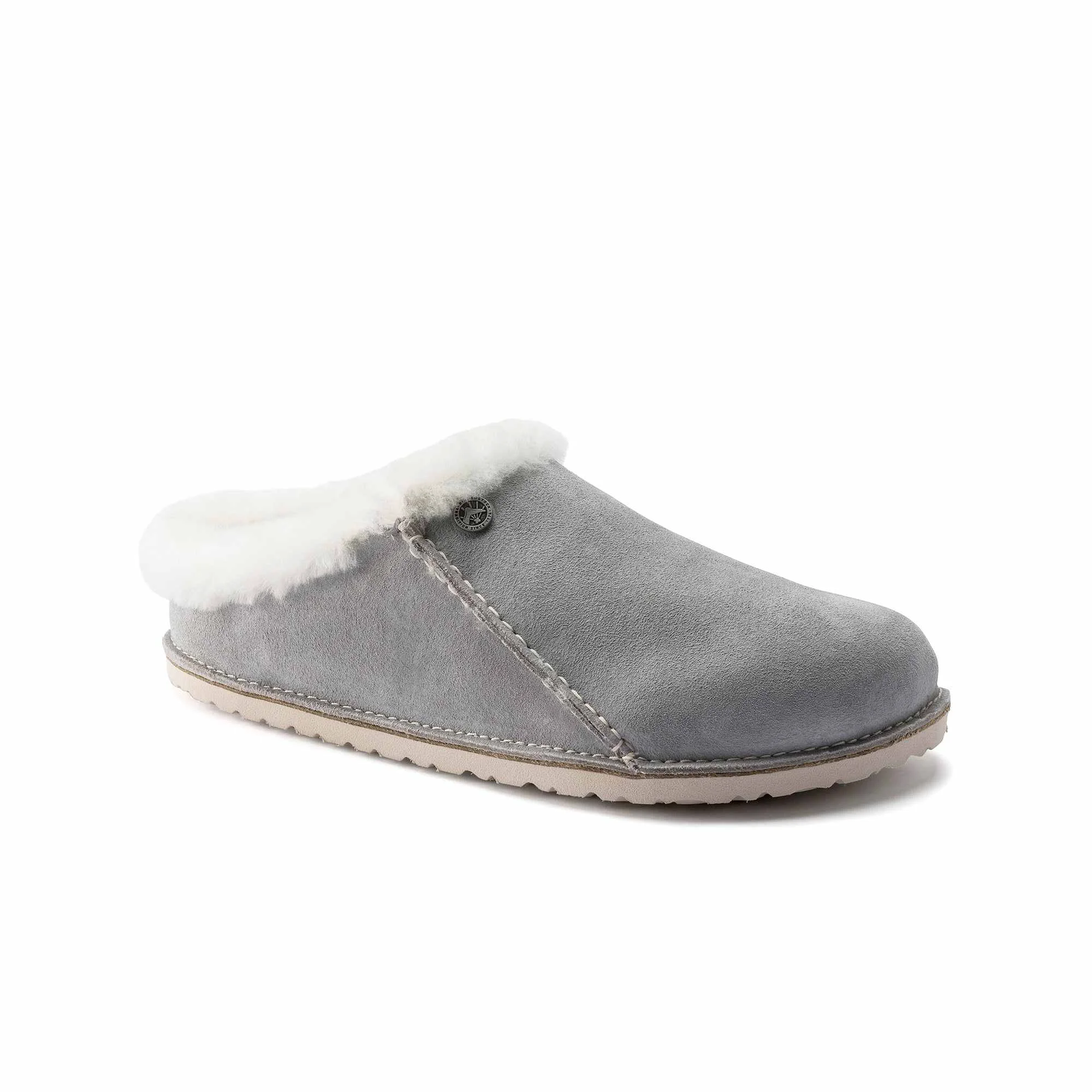 Carefully Designed Birkenstock Zermatt Premium Suede Leather Concrete Grey Clog Slippers Outstanding