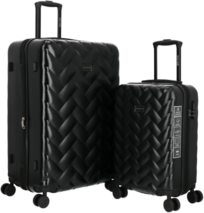 High-End ROBERTO CAVALLI Luxury 2-Piece Hardshell Luggage Set – Carry-On Checked Spinner Suitcases Green