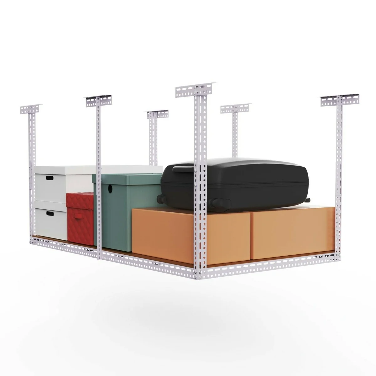 First-Class Large Heavy Duty Overhead Garage Ceiling Storage Rack 4' x 8' Pure