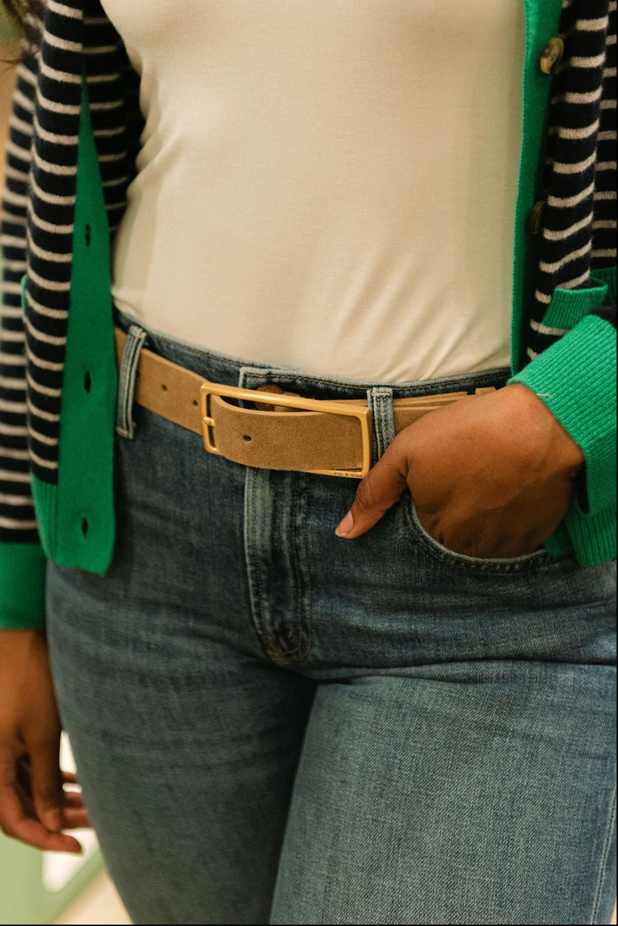 Responsible Rag Bone Rebound Belt Camel Suede Contemporary