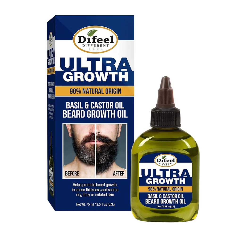 Soft Difeel Mens Ultra Growth Natural Basil and Castor Oil Beard Growth Oil 2.5 Oz Specialty