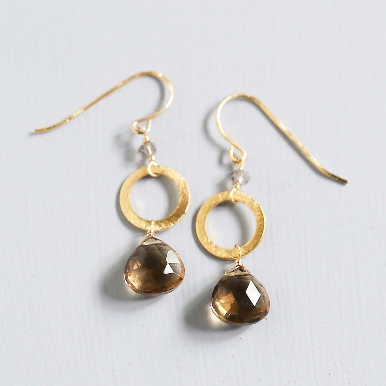Artisan The Airie Earring - Smoky Quartz Gold Excellent