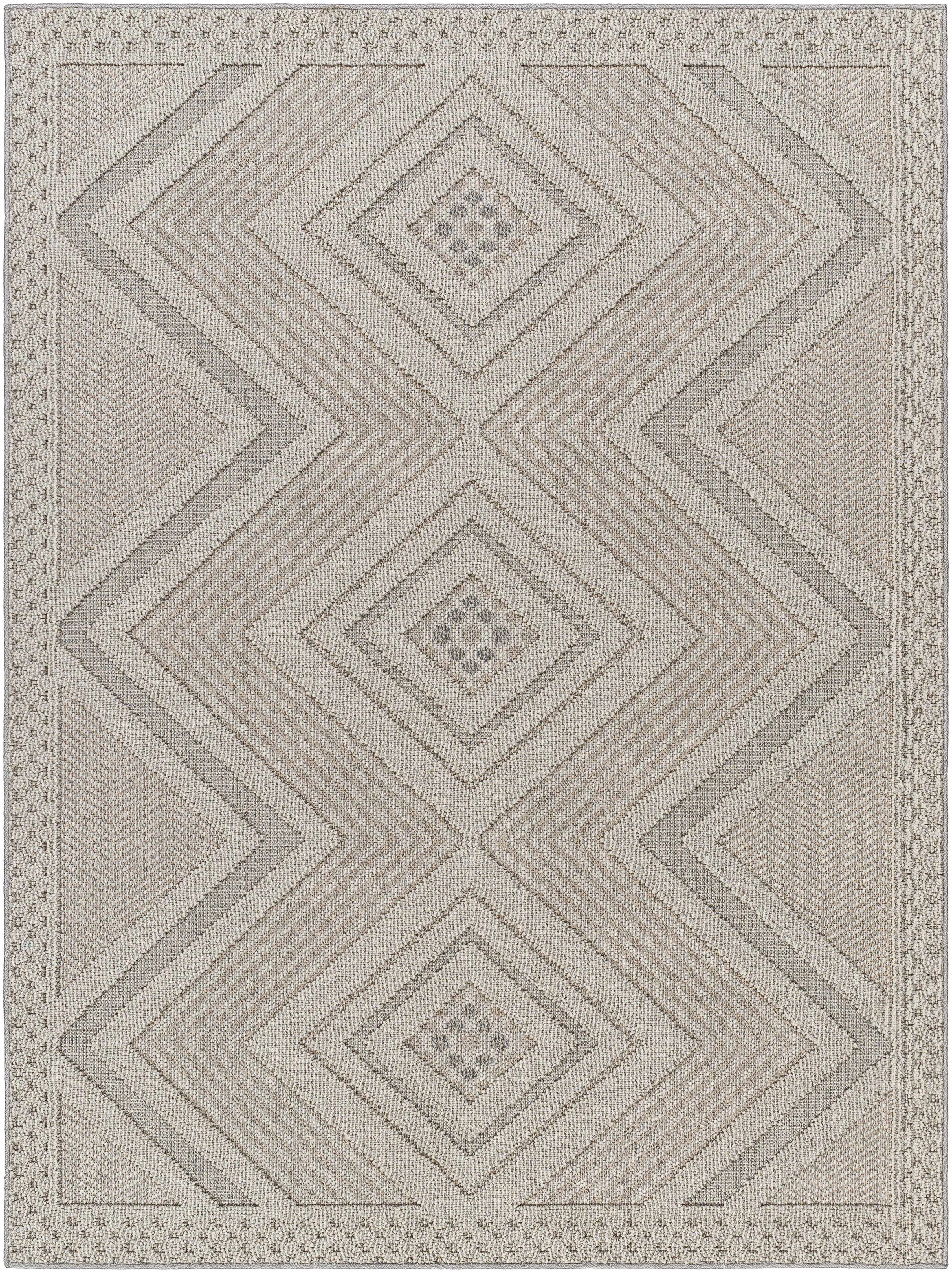 Classic Aimee Natural Gray Outdoor Area Rug - Breathable