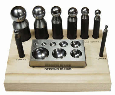 Classic Large Steel Metal Dapping Punch Tool Set Daping Shaping Jeweler's Punch Block Soft