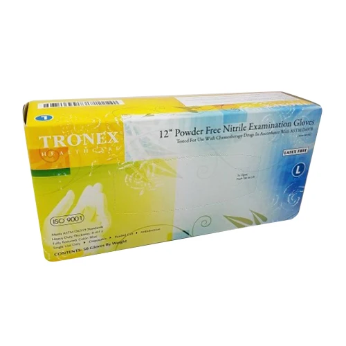 Unique Tronex Health Care Nitrile Examination Gloves Powder Large 50 Ea World-Class