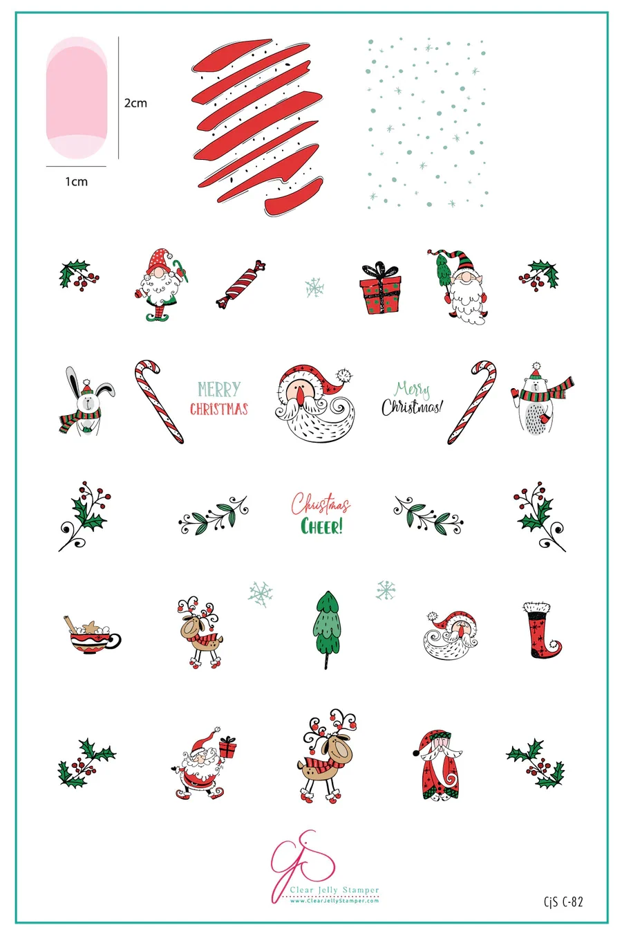 Refined Candy Cane Lane CjSC-82 - Clear Jelly Stamping Plate High-End