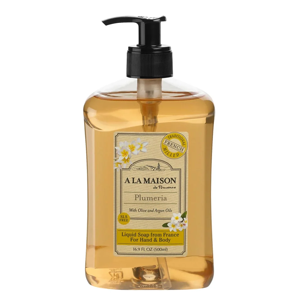 Unique A La Maison Plumeria Scent Hand and Body Liquid Soap 16.9 Oz Luxury