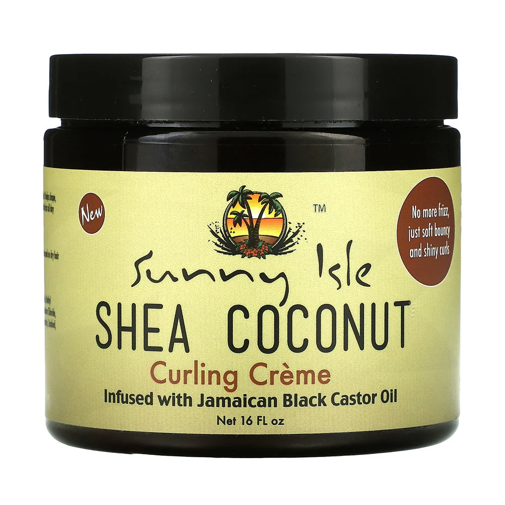 Secure Sunny Isle Shea Coconut Curling Cream with Jamaican Black Castor Oil Shiny Curls 16 Oz Organic