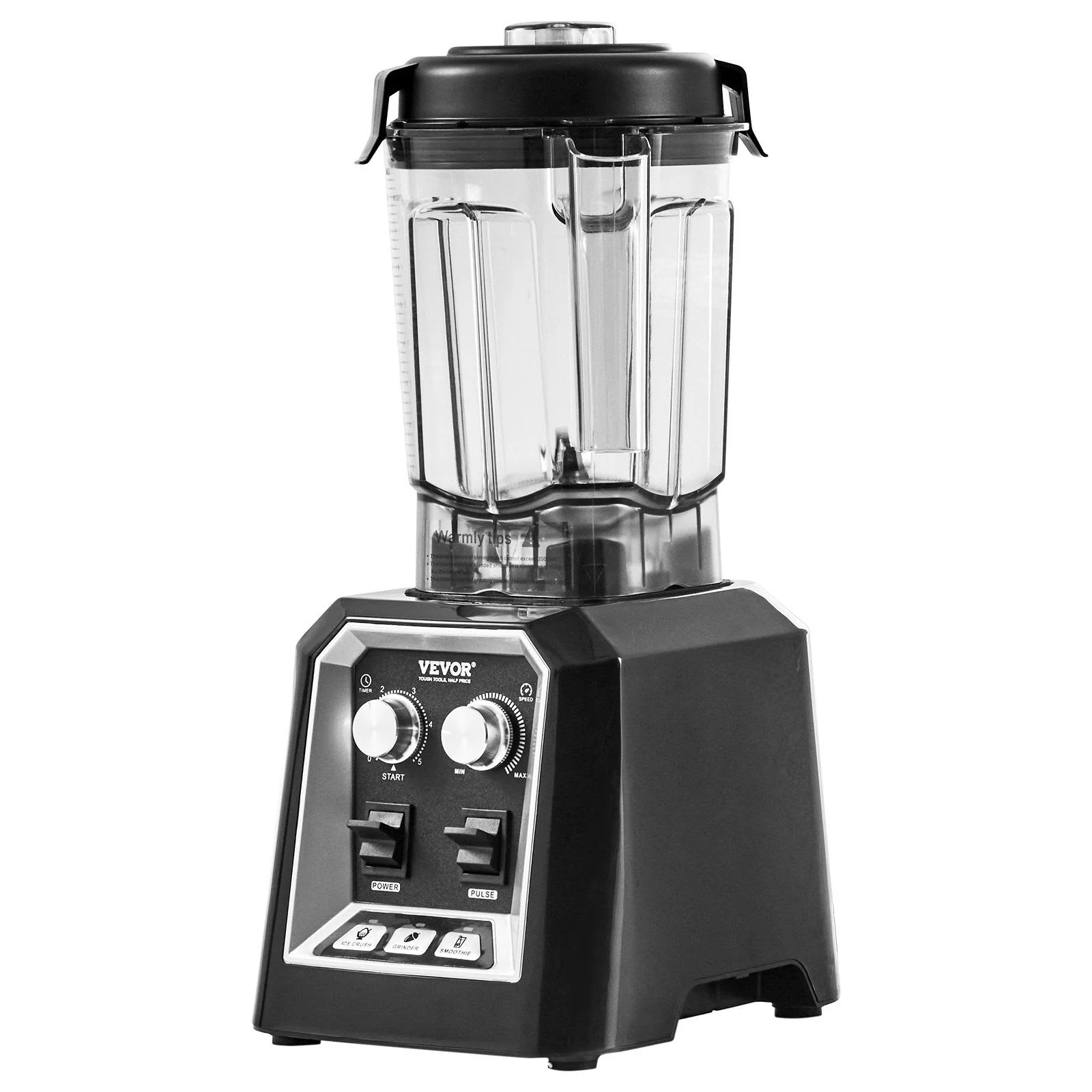 Solid VEVOR Professional Blender Commercial Countertop Blenders 68 oz Jar Blender Combo Stainless Steel 3 Functions Blender for Frozen Drinks Shakes Smoothies Peree and Crush Ice Black - Black Fashionable