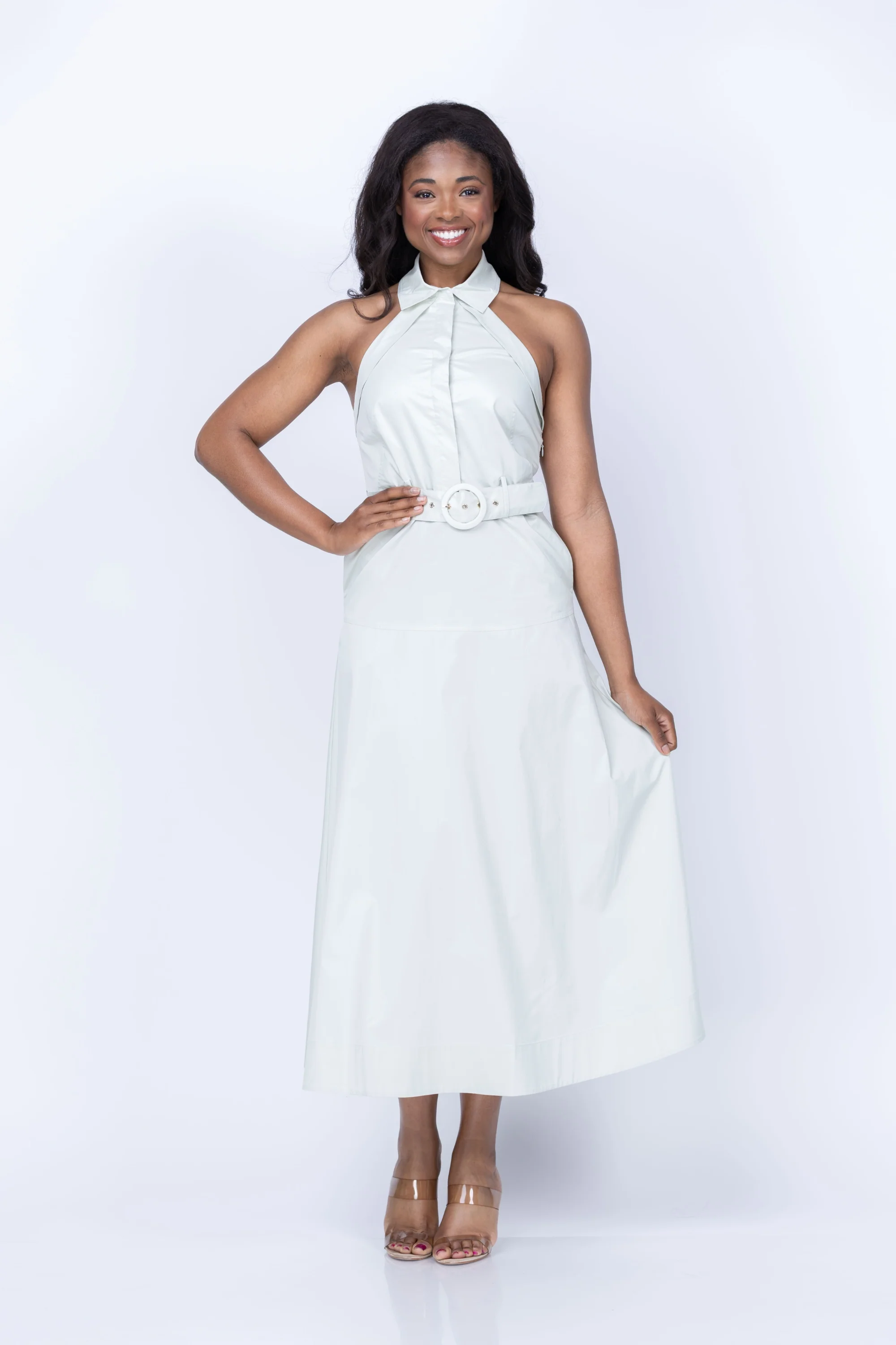 Top-Quality Hevron Eloise Dress in Pistachio Powerful
