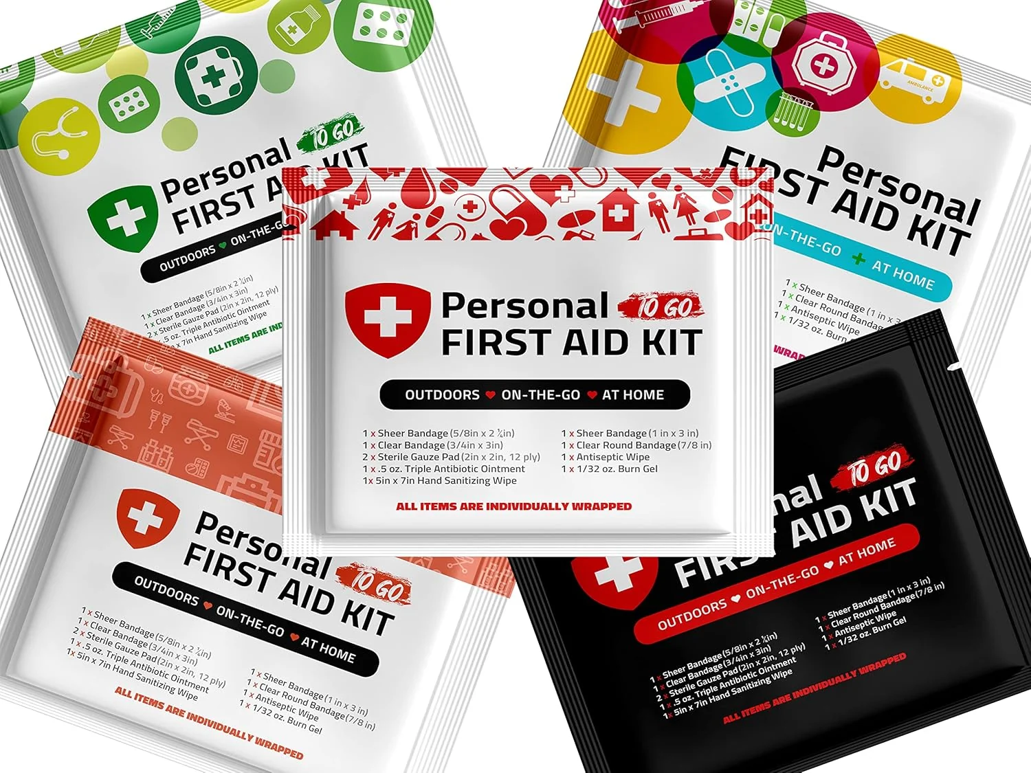Premium Material Personal First Aid Kit Assorted 5 Pack Fine Crafted