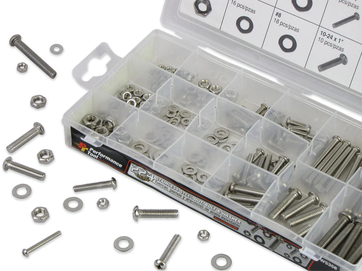 Efficient 224 PC Stainless Steel Machine Screw Assortment Selected