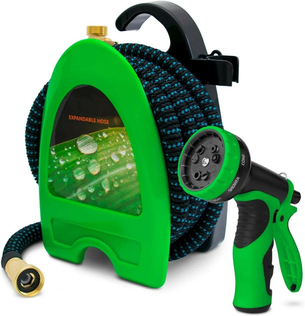 Authentic Expandable Collapsing Flexible Garden Water Hose With Reel 75FT Reliable