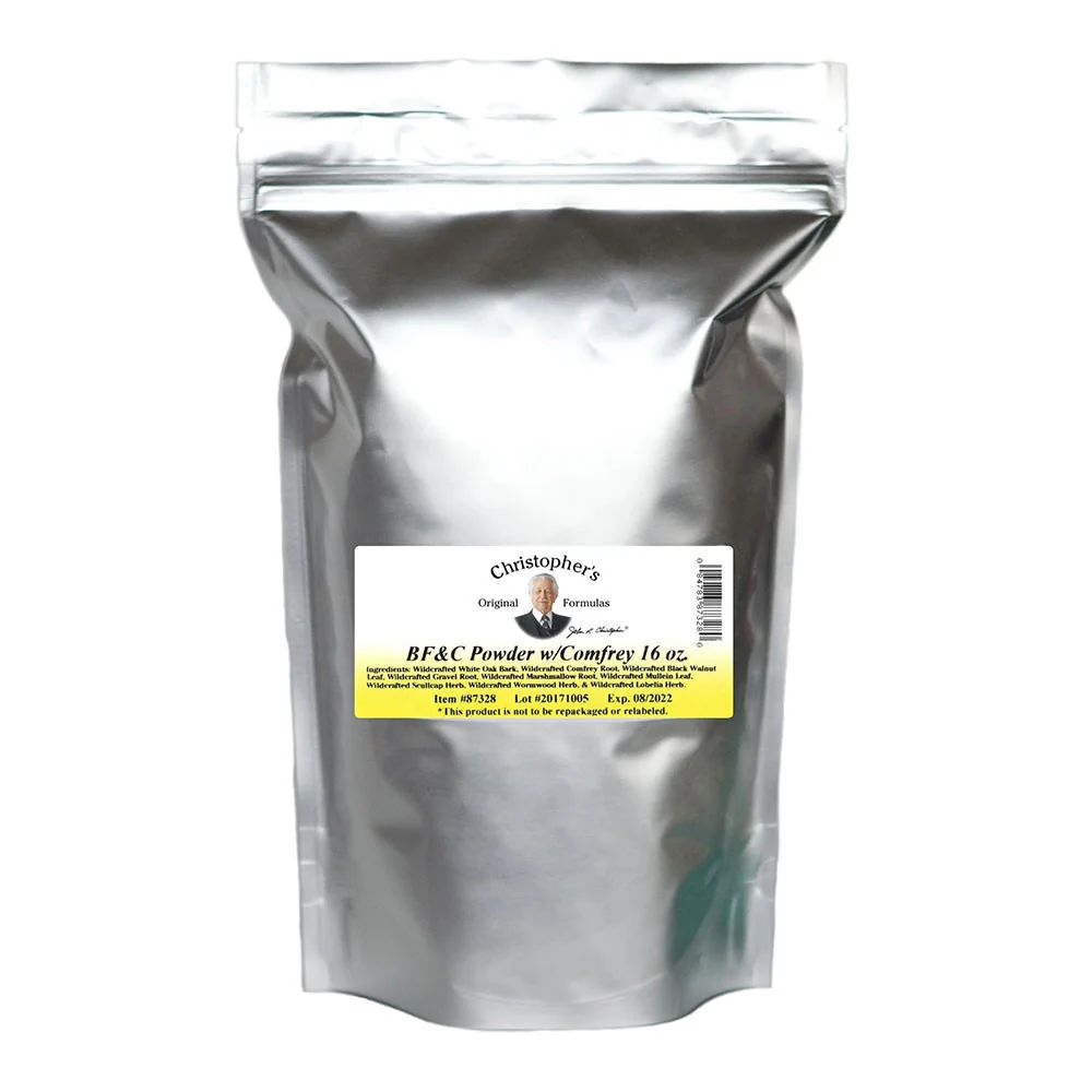 Stylish Dr Christophers Formulas BF and C Powder with Comfrey 16 Oz Green