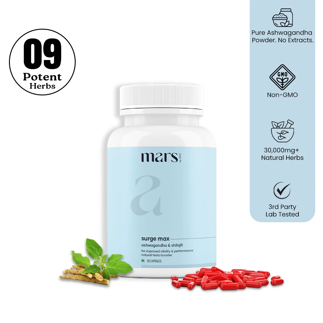 Selected Mars Natural Ashwagandha Caps Powered with Shilajit Safed Musli Elite