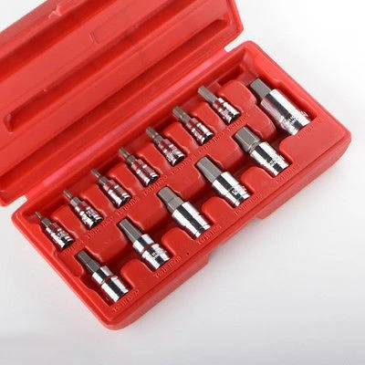 Exceptional 13 Piece Metric Size Hex Allen Kit Wrench Bit Socket Tool Set Kit for Ratchet Premium Material