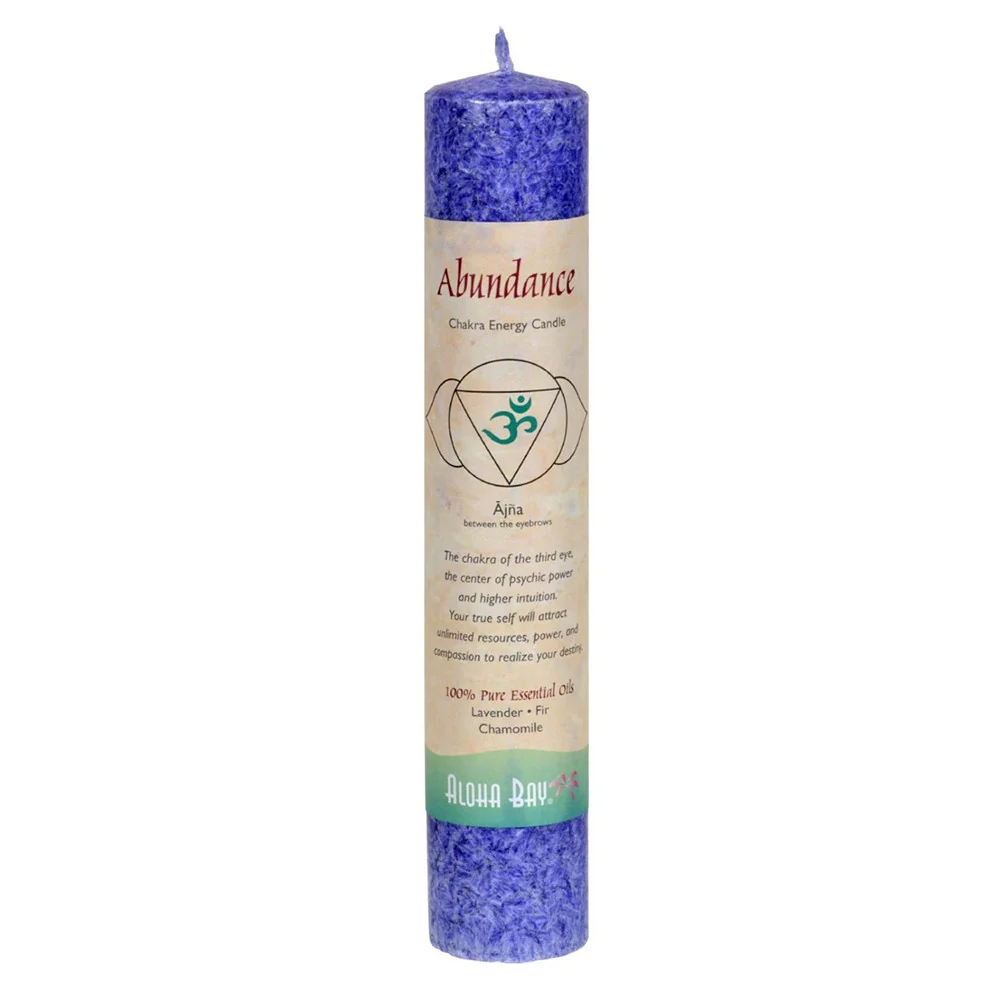 Green Aloha Bay Abundance Chakra Energy 8 Inches Candle Ajna - 1 Ea Comfortable