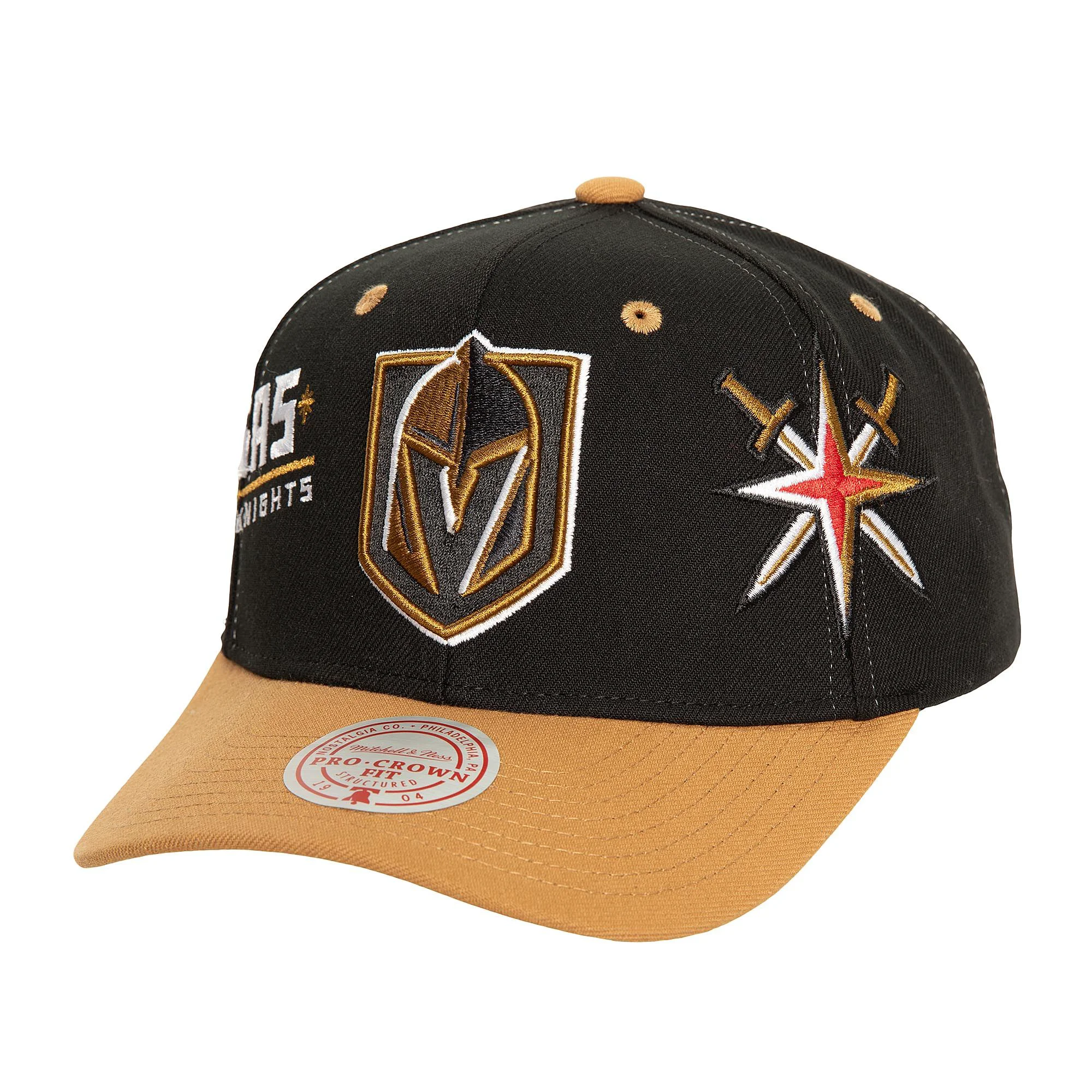 Elite Mitchell Ness Men's NHL Overbite Pro Snapback Knights Snapback Caps Comfortable