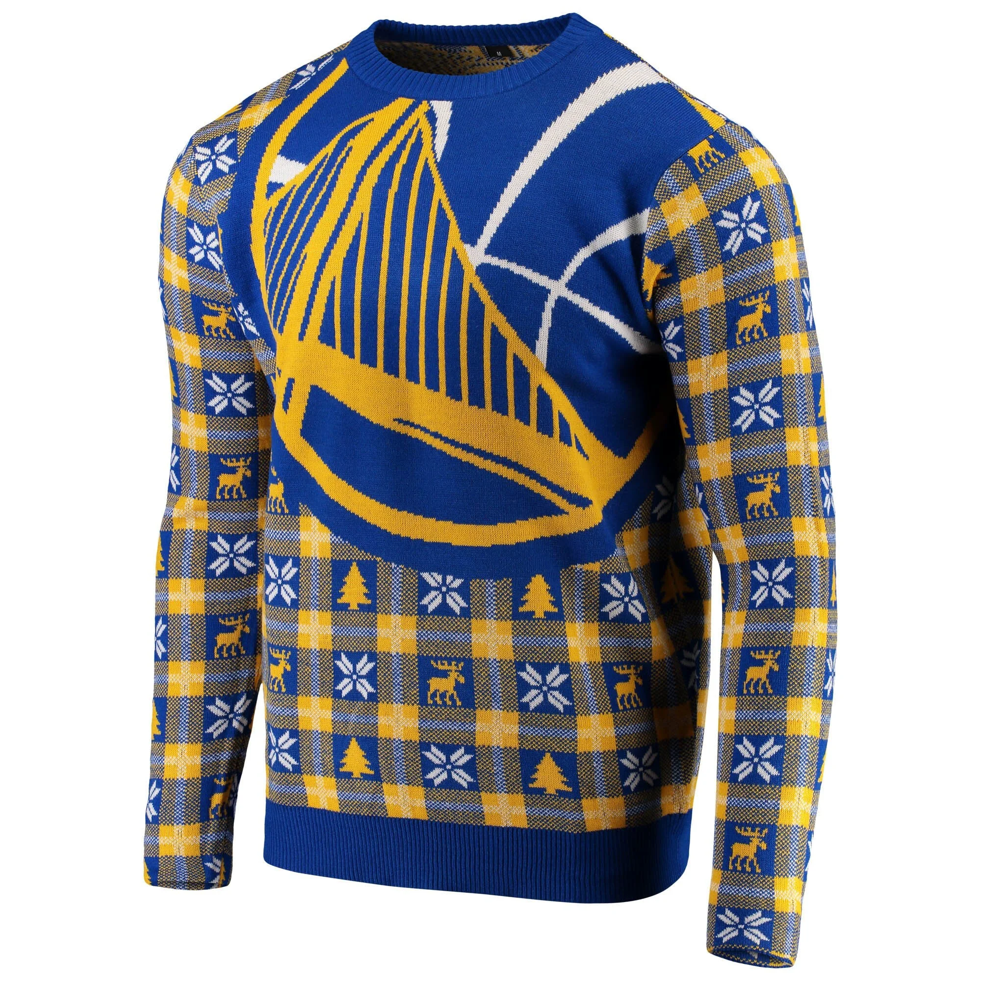 Consistent Foco Men's Golden State Warriors Ugly Big Logo Sweater Royal Breathable