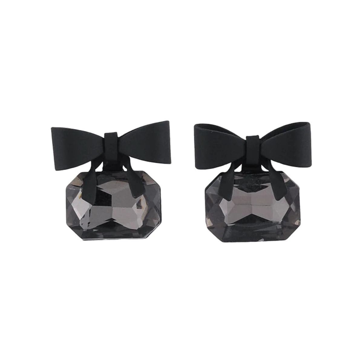 Versatile Black Crystal Bow Stud Earrings Specialty