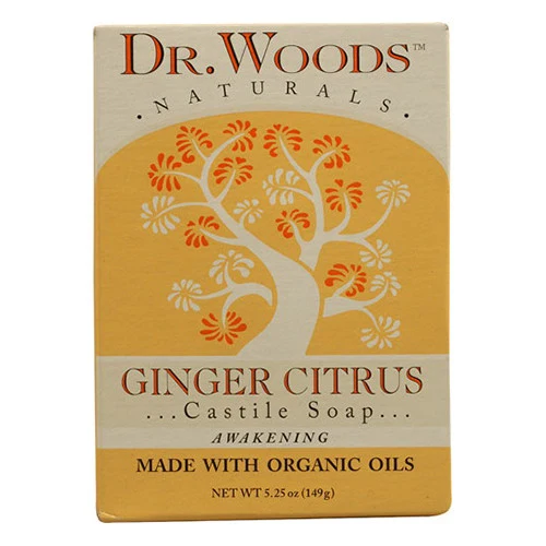 Green Dr Woods Naturals Awakening Castile Bar Soap Ginger Citrus 5.25 oz Recyclable