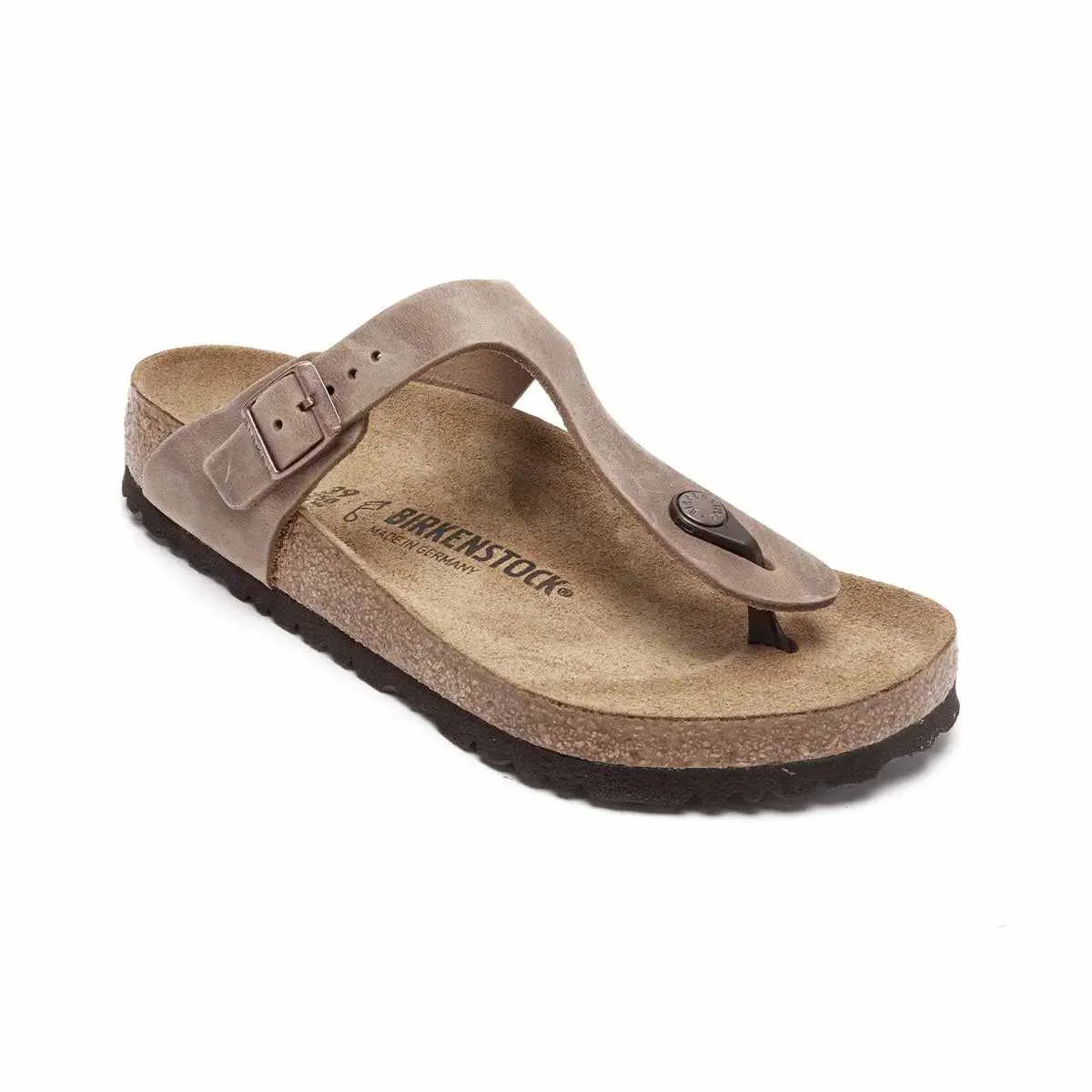 Traditional Birkenstock Gizeh Oiled Leather Tobacco Brown Sandals Smart