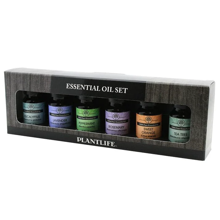 Refined Plantlife Basic Sampler Set 6-Pack Lavender Tea Tree Peppermint Eu Organic