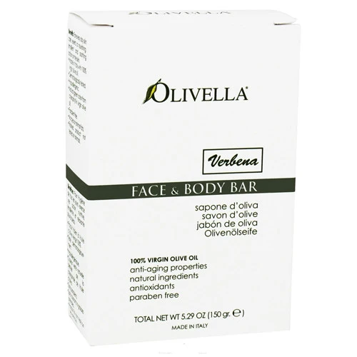 Premium Olivella Virgin Olive Oil Face And Body Bar Soap Verbena - 5.29 Oz Soft