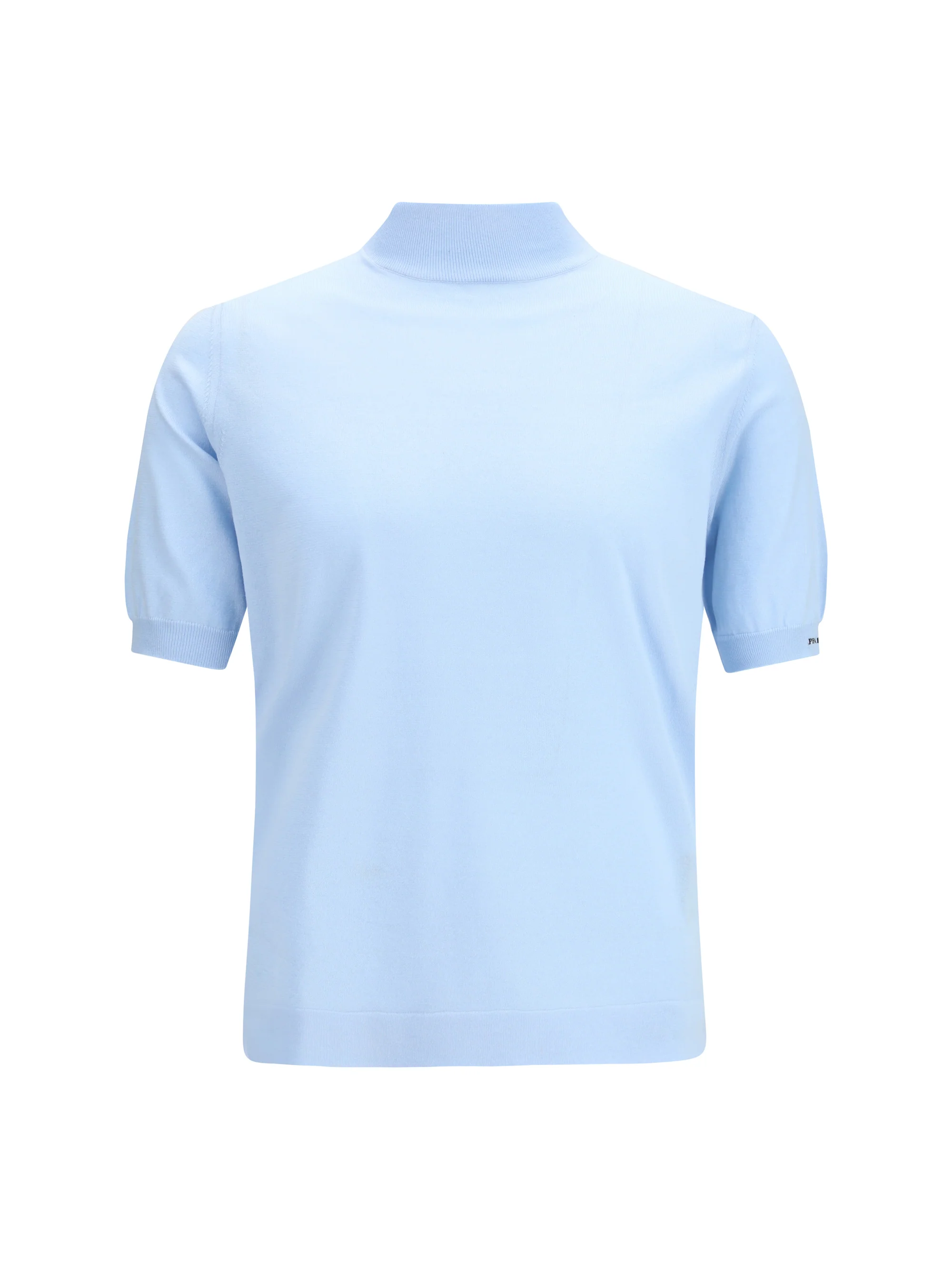 Breathable Short-Sleeve Cotton Sweater Sky Blue Modern