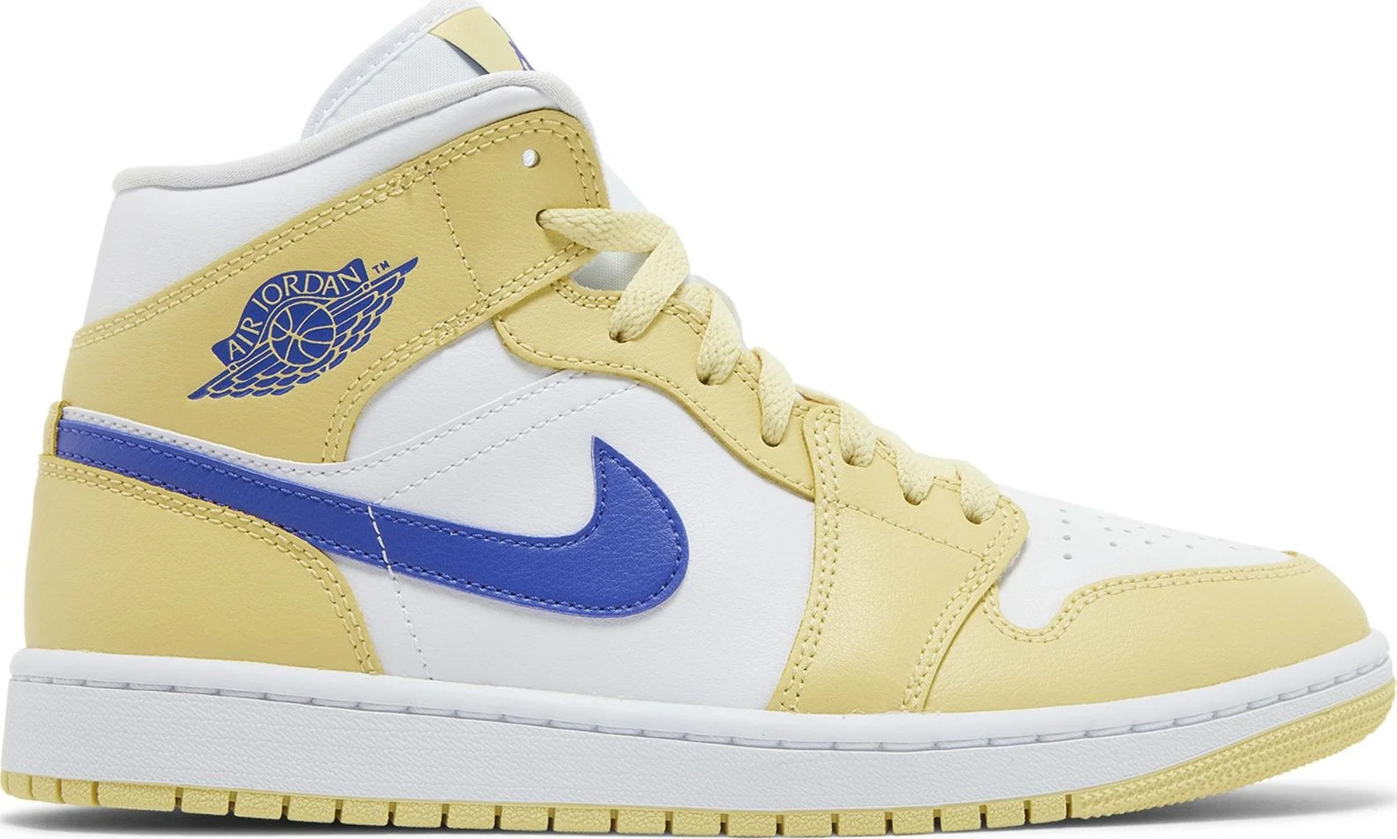 Contemporary Air Jordan Women's Retro 1 Mid 'Lemon Wash Lapis' Sneakers Exceptional