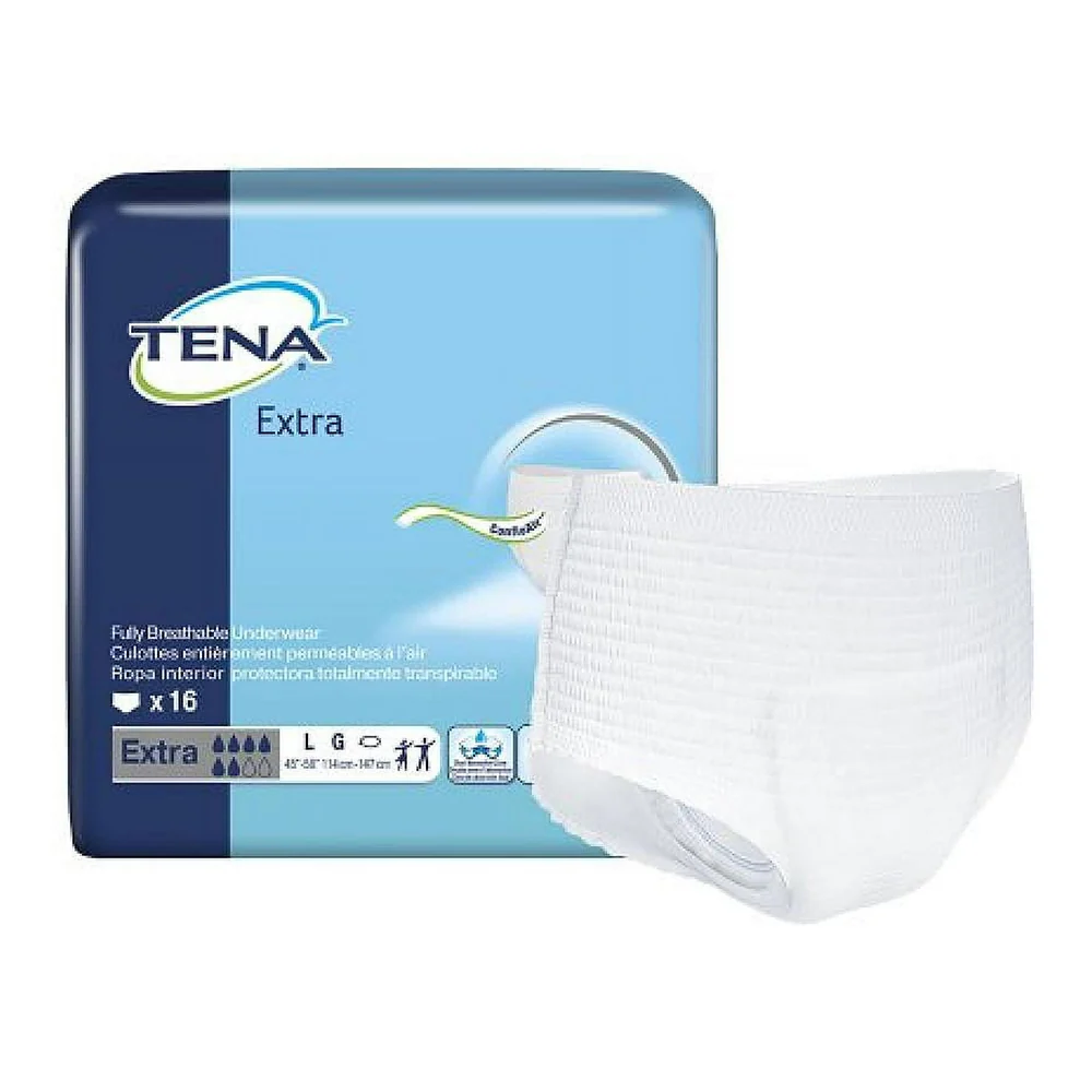 Original Tena Protective Disposable Adult Underwear Extra Absorbency Large 16Ea Trendy