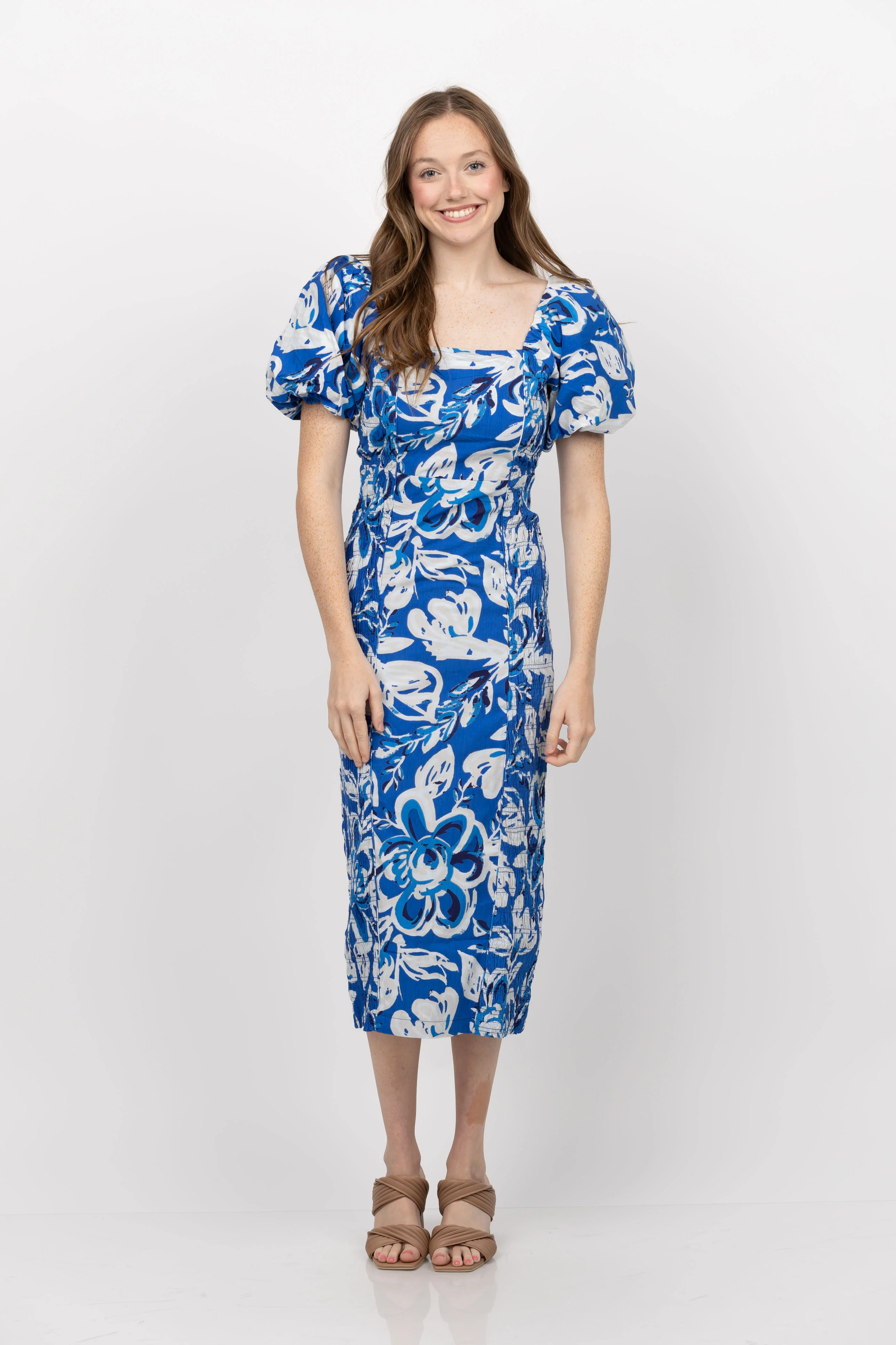 Specialty Cleobella Zora Midi Dress in Azure Print Exclusive