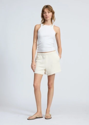 Casual Rag Bone Vintage Terry Midi Short in Ivory Sophisticated