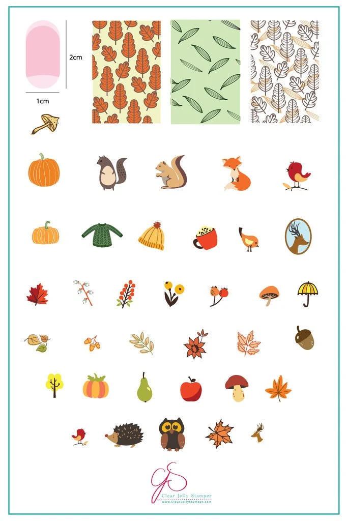 Casual All About Autumn CJS-88 - Clear Jelly Stamping Plate Long-Lasting