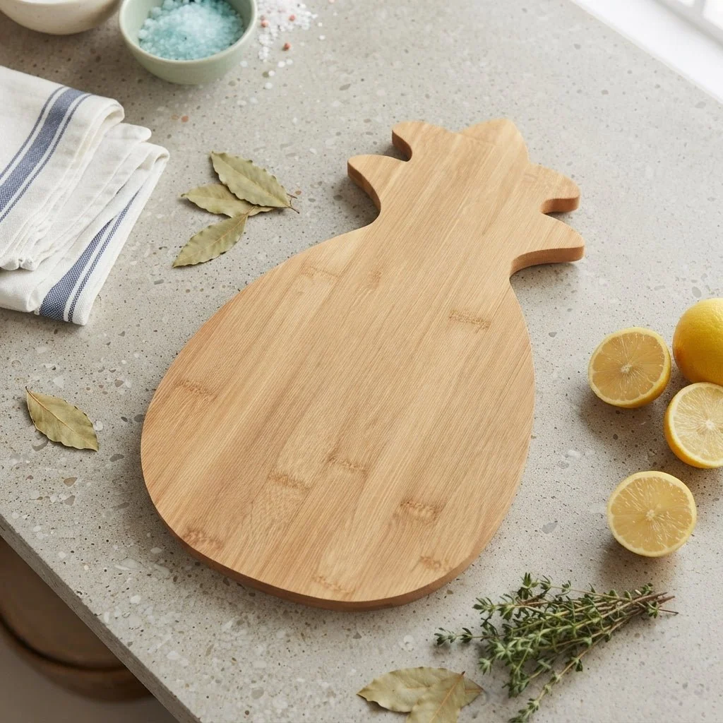 Smooth Bamboo Pineapple Cutting Board Exceptional