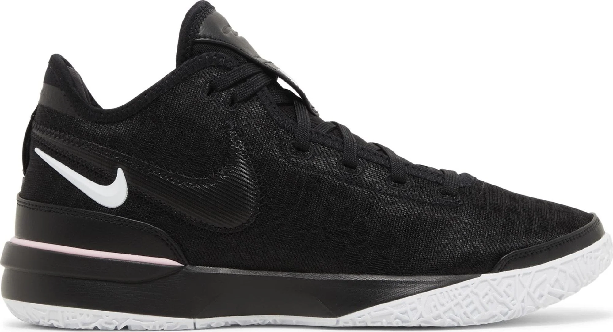Detailed Nike Men's Zoom Lebron Nxxt Gen 'Black White Medium Soft Pink' Sneakers Minimalist