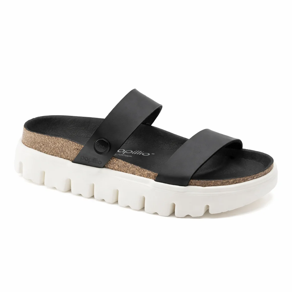 Fashionable Birkenstock Women's Cameron Birko Flor Chunky Damasko Black Sandals High-Quality
